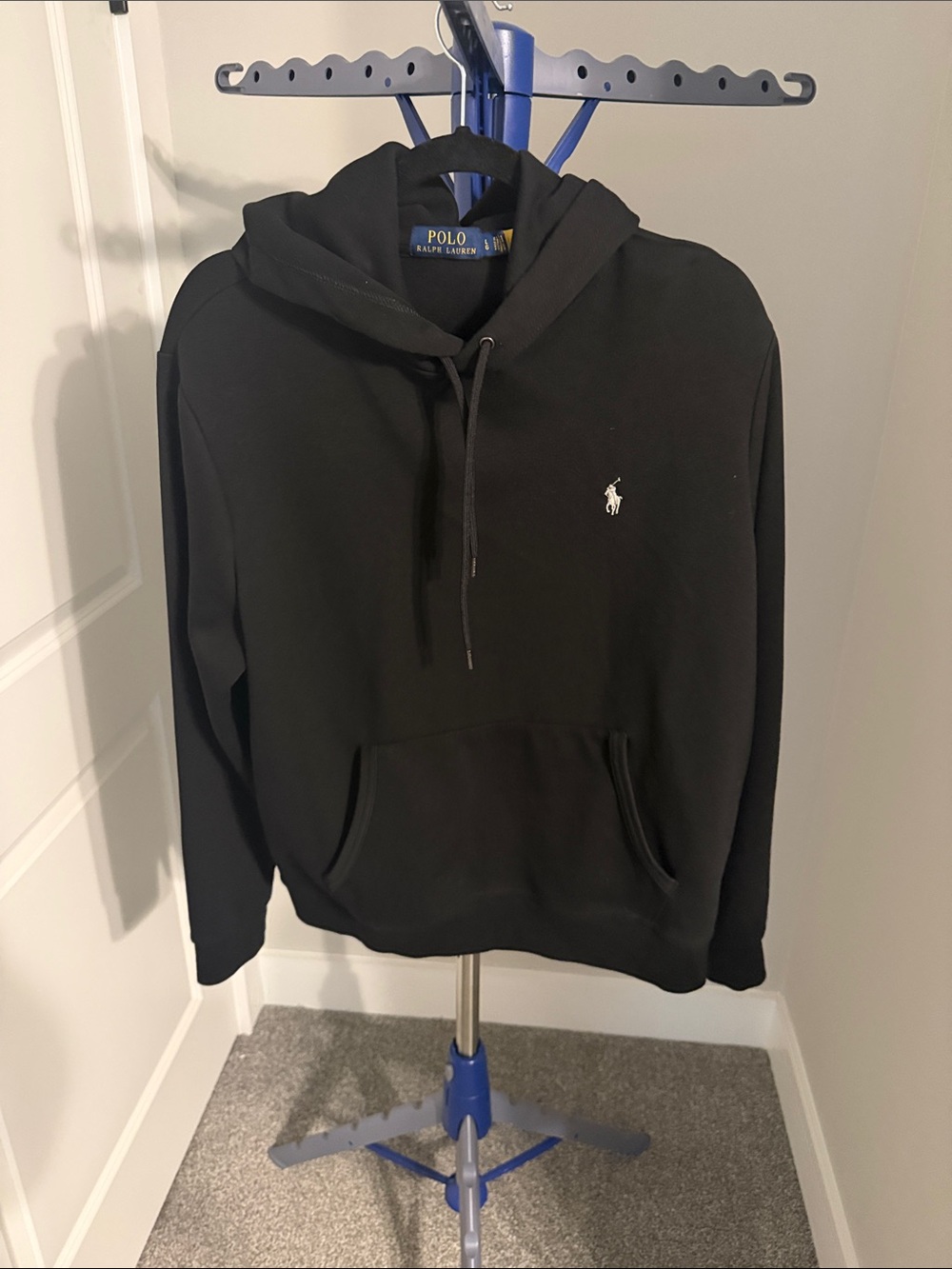 Polo by Ralph Lauren Black Pullover Hoodie with Pony Logo